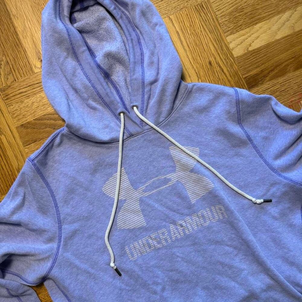 Under Armour Purple Blue Fleece Pullover Hoodie Large